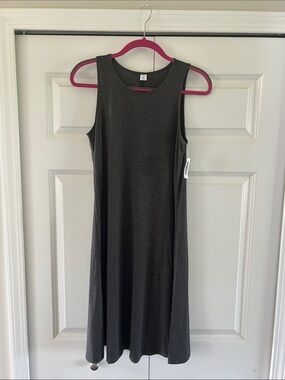 Old Navy Sleeveless Charcoal Gray Dress - Medium TALL